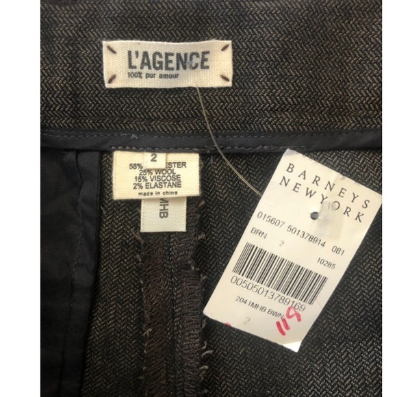 L’AGENCE NWT Herringbone Wool Pants size 2 - Picture 2 of 3